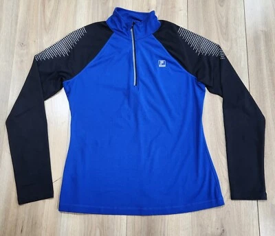 FILA Sport работает Activewear пуловер женщин Sz средний, 1/4 молнии, длинным рукавом  - Изображение 1 из 4