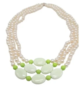 HSN Pearl 3 Strand Necklace 18 Inches 925 Sterling Silver New In Box - Picture 1 of 10