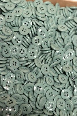 1728x Pack Lot Emsig USA Made Military Buttons 1/2" Green Niagra 4 Hole - Image 1 of 4