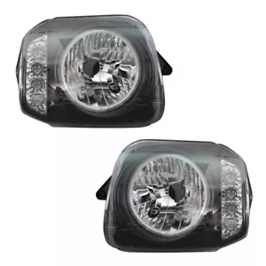 Jimny CCFL ring with LED turn signal head light inner black left and right set - Picture 1 of 5