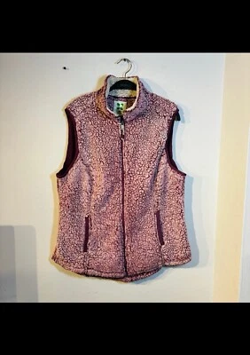 Green Tea Vest Sleeveless Outdoor Women's Sherpa Mock Jacket Full Zip Size L - Image 1 of 4