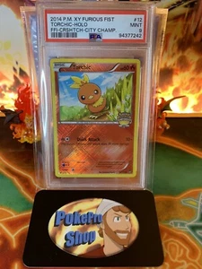 XY Furious Fist Torchic Holo 12 Crosshatch City Championships - PSA 9 MINT - Picture 1 of 3