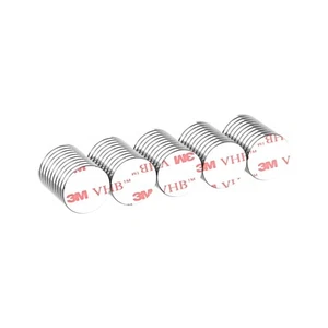 Self Adhesive N42 Super Strong Neodymium Disc Magnet - 1/2”D x 1/16” - Picture 1 of 7