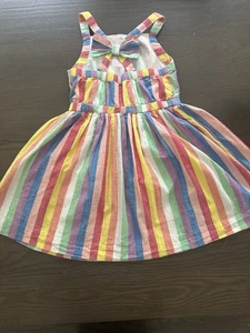 Crewcuts Rainbow Stripe Dress Size 8 Sleeveless Sun Dress - Picture 1 of 10
