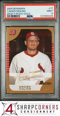 Bowman Draft Picks Gold #17 2005 Yadier Molina PSA 9 Foto 1 de 2