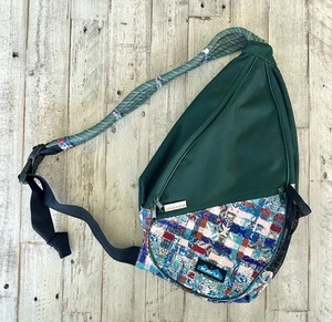 Kavu Paxton Rope Bag Unikat grün Crossbody Sling Wandern grün geometrisch - Bild 1 von 10
