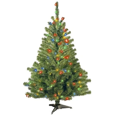 Árbol de Navidad realista de abeto Kincaid preiluminado de 4 pies - Fácil configuración y almacenamiento Foto 1 de 4