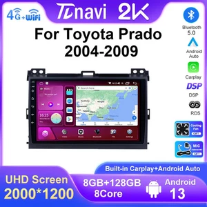 Per Toyota Land Cruiser Prado 120 LC120 2004-2009 Autoradio Carplay GPS Navi 4G - Foto 1 di 32