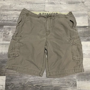 Vintage Y2K Arizona Jeans Cargo Shorts Men's Size 38 Baggy Brown Skate Grunge - Picture 1 of 7