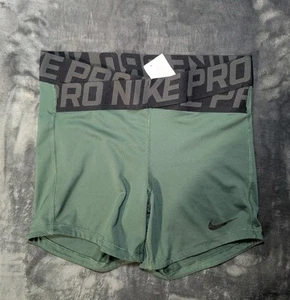 Nike Pro Shorts Dri Fit grün Cross Front Training Activewear Damen Medium - Bild 1 von 5
