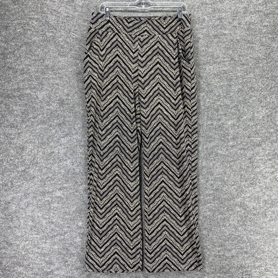 Pantalones de chándal John Paul Richard para mujer M negros beige geométricos tiro alto Foto 1 de 4