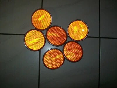 6 Rückstrahler PKW-Anhänger Reflektor Katzenauge KFZ LKW rund zum schrauben #30 - Bild 1 von 4