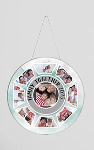 Personalisiertes 12" rundes Schild - Individuelles Wandbild mit Fotos zu Familientreffen - Bild 1 von 4