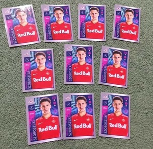 10 x dominik szoboszlai sticker #412 panini rookie 2019 champions league topps