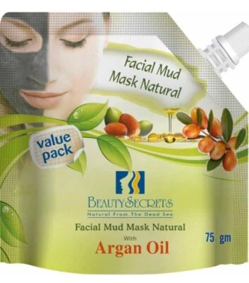 Natural Facial Mask mud Argan Oil Beauty Secrets Skin For Wash Face Dead Sea 75g - Image 1 of 2