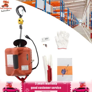 1500W Electric Hoist Winch 1100lbs Electric Winch Portable W/ Remote Control NEW - Picture 1 of 24