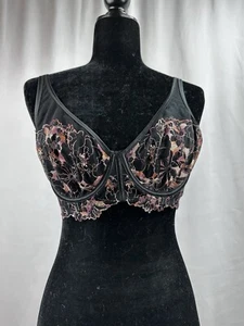 Victoria's Secret sehr sexy Ausschnitt schwarz metallic Stickerei neu ohne Etikett - Bild 1 von 5