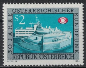 AUSTRIA:1974 SC#1002 MH 50th anniversary of Austrian broadcasting  AA642 - Picture 1 of 2