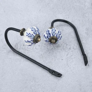 Vintage Ceramic Wall Mount Antique Hook Coat Bag Clothes Towel Hanger Kitchen - Picture 1 of 12