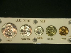 1957 Brilliant Uncirculated Coin Year Set White Capital Holder Philadelphia Mint - Picture 1 of 7