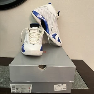 Air Jordan 14 "Hyper Royal" Blue White Sneakers OG All Size 9.5 487471-104 - Picture 1 of 8
