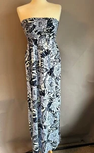 Gap Blue Smocked Strapless Maxi Dress - Size S - Picture 1 of 4