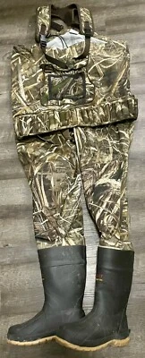 Cabelas Dry Plus Chest Waders Camo Size 8R Realtree Max-5 600 Thinsulate Ultra - Image 1 of 4