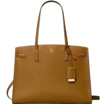 Bolso Cartera Tory Burch Robinson Cuero Magnético Bolso de Mano Marrón Cartera Tostado Dorado Nuevo con Etiquetas Foto 1 de 4