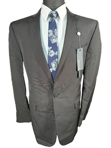 NEW KENNETH COLE Mens Brown SLIM FIT Pinstripe Sport Coat Blazer Jacket SIZE 42L - Picture 1 of 9