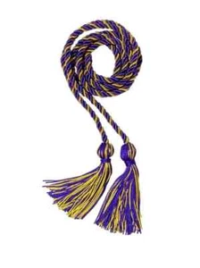 Cordón de honor de graduación de dos colores púrpura y dorado - Imagen 1 de 1