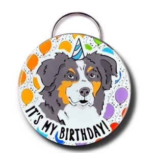 Black Tricolor Australian Shepherd Dog Birthday Bottle Opener Keychain Handmade - Picture 1 of 4