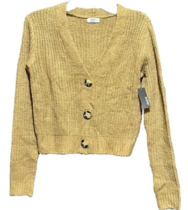 Ardene Adult Cardigan Sweater Size Small Petite Brown Long Sleeve Knit Cute - Picture 1 of 11