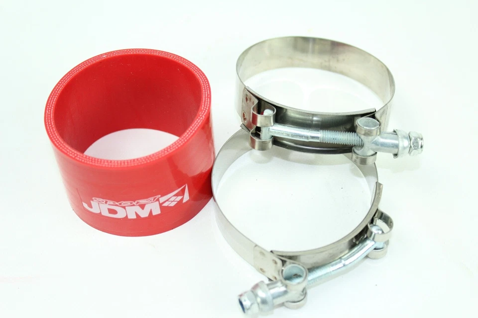 2,5-дюймовый прямой красный силиконовый соединитель шланг воздухозаборник JDM Race + ЗАЖИМЫ - Изображение 1 из 1