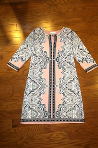 ❤️ M L SANDRA DARREN 3/4 SLEEVES HEAVY POLYESTER Knee Party Coctail DRESS PARTY - Picture 1 of 6