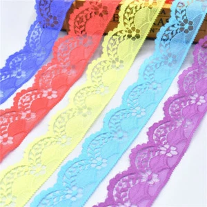 5 Yard Vintage Crochet Cotton Multicolor Lace Trim with Scalloped Edge 1.5" inch - Picture 1 of 37