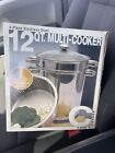 4-Piece 12 Qt. Professional 18/10 Stainless Steel Multi-Cooker With Lid New