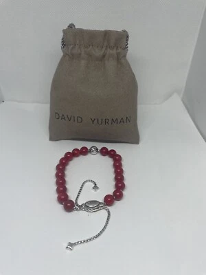 Pulsera DAVID YURMAN Cuentas Espirituales Coral Rojo y Acento Tamaño Ajustable Foto 1 de 4