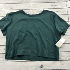 NEW Z By Zella Short Sleeve Open Back T Shirt Top Women's Large Green Moss