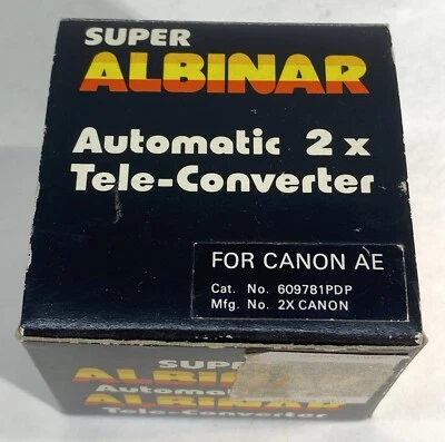 SUPER ALBINAR Auto Tele Converter 2X for Canon FD Lens Instructions Hard Case - Image 1 of 4