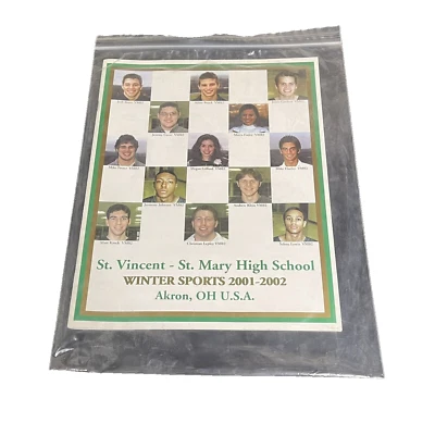 St. Vincent-St. Mary High School Deportes de Invierno 2001-2002 Programa Akron, Ohio EE. UU. Foto 1 de 4