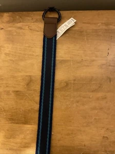 Kids' Reversible Striped Belt- Art Class Blue Size Medium - Picture 1 of 3