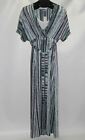 New Bar Iii Women's Size Xxs Cobalt Glaze Combo Striped Maxi Dress 