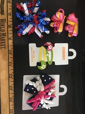 3 GYMBOREE lazos de cinta pasador clip para el cabello niñas NUEVO rizado y 3 gratis sin marca Foto 1 de 4