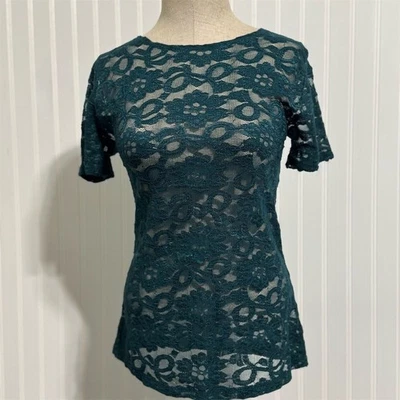 Vintage Victoria’s Secret Dark Green Lace Top Whimsigoth Fairycore Small/Medium - Image 1 of 4