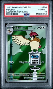 Pidgeotto 208 Ilustración Raro Pokémon Obf En-Obsidian Flames PSA 10 - Imagen 1 de 2