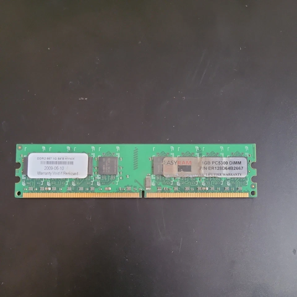 EASYRAM 1GB DDR2 PC2-5300 667 DIMM Desktop RAM Module Used - Image 1 of 4