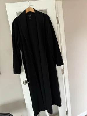 Suéter gabardina cuello chal largo lana negra EILEEN FISHER para mujer L Foto 1 de 4