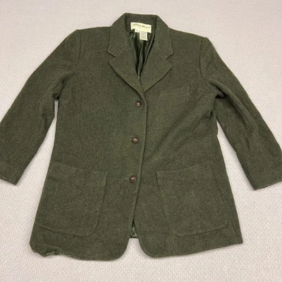 Eddie Bauer Wool Blazer Womens L Green Tweed Classic Business Casual Jacket - Image 1 of 4