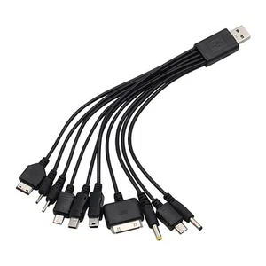 Black 10 in 1 Universal USB Cable, Multiple Charging Cable for... - Afbeelding 1 van 5