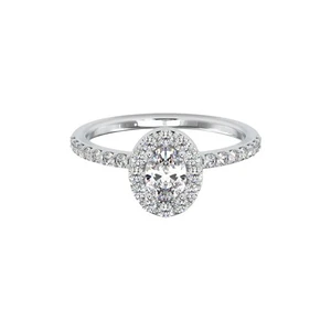 14K White Gold 1.35 Ct IGI Certified Lab Grown Diamond Engagement Ring Oval Cut - Picture 1 of 9